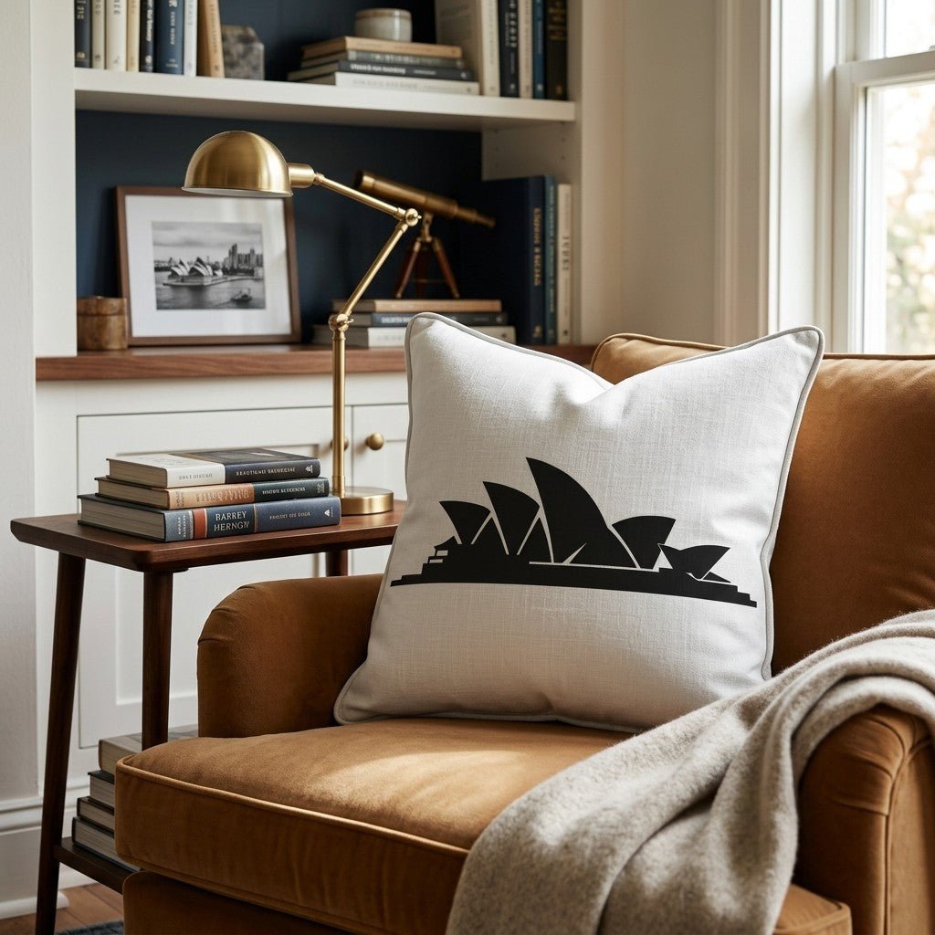 Opera House Outline Throw Pillow - Benton Lane Home - Hillcroft Home