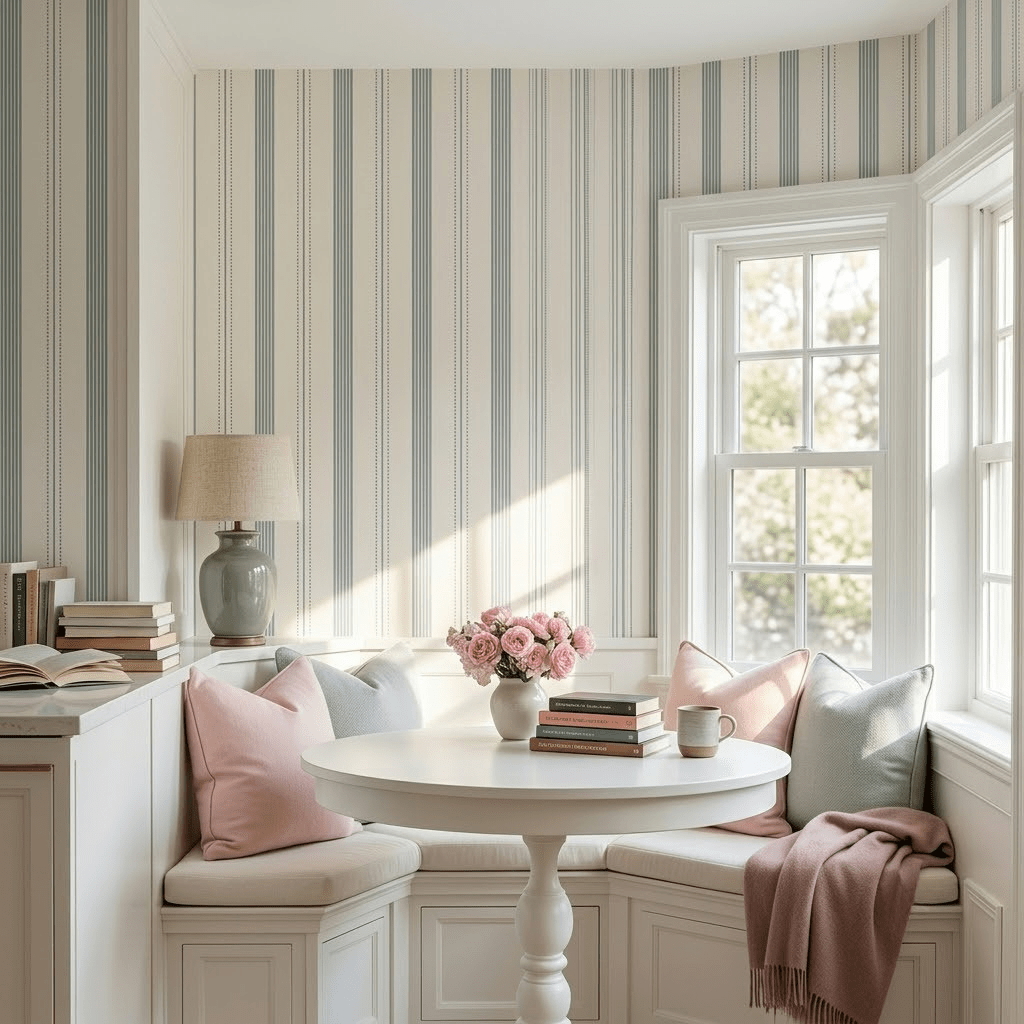Orange County Cool Grey Stripes Wallpaper - Lemon Park