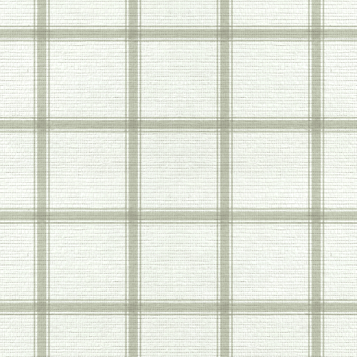 Orange County Olive Plaid Faux Grasscloth Wallpaper - Lemon Park