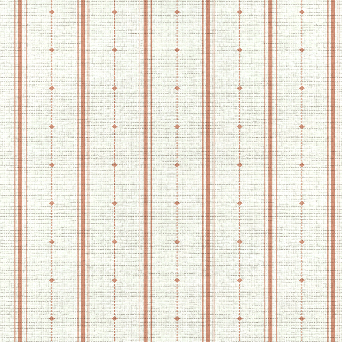 Orange County Terracotta Stripes Faux Grasscloth Wallpaper - Lemon Park