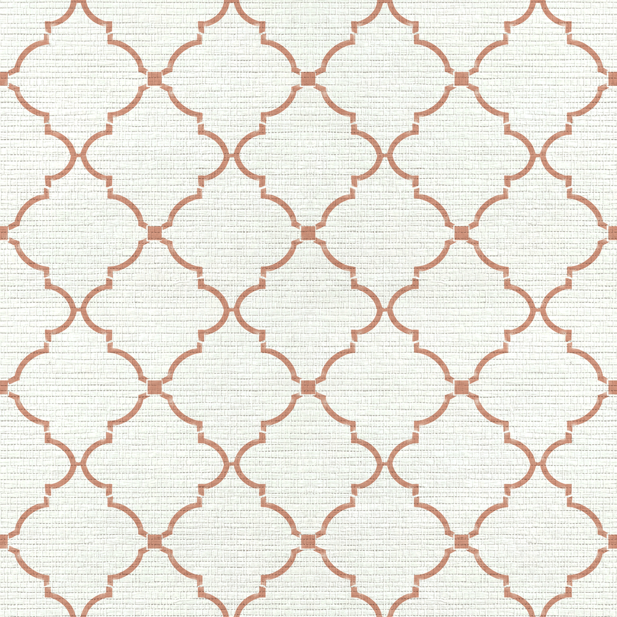 Orange County Terracotta Trellis Faux Grasscloth Wallpaper - Lemon Park