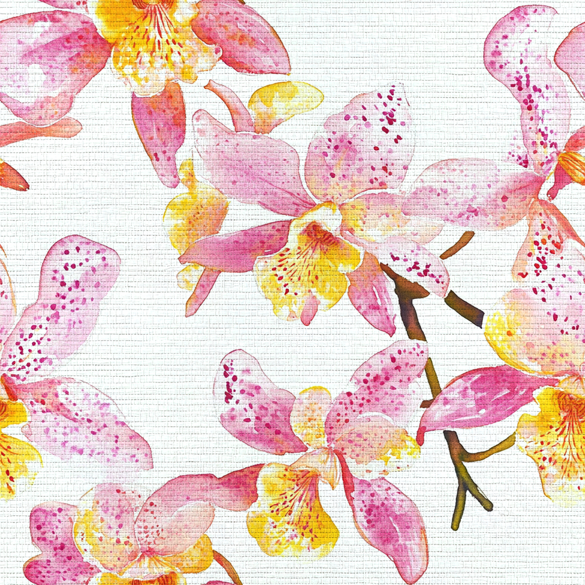 Orchid Obsession Faux Grasscloth Wallpaper - Benton Lane Home - Lemon Park