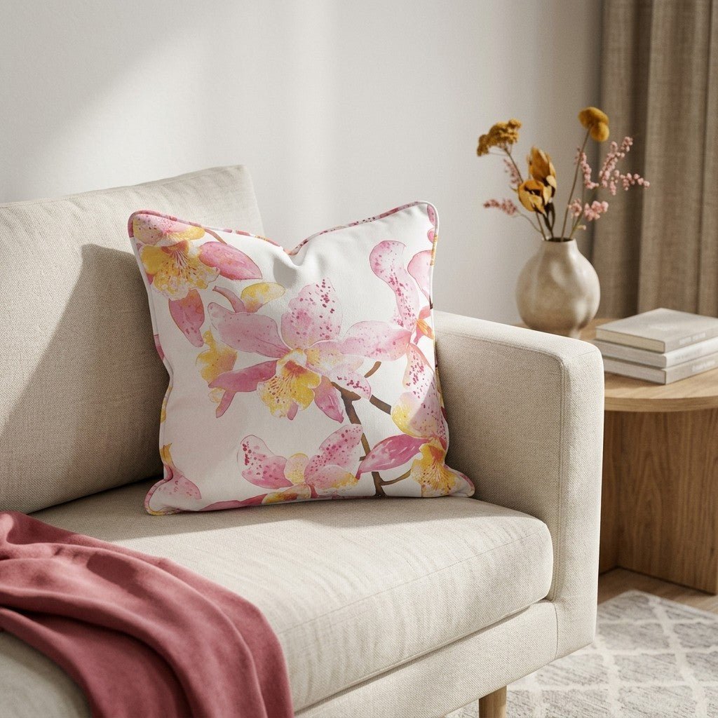 Orchid Obsession Throw Pillow - Benton Lane Home - Lemon Park