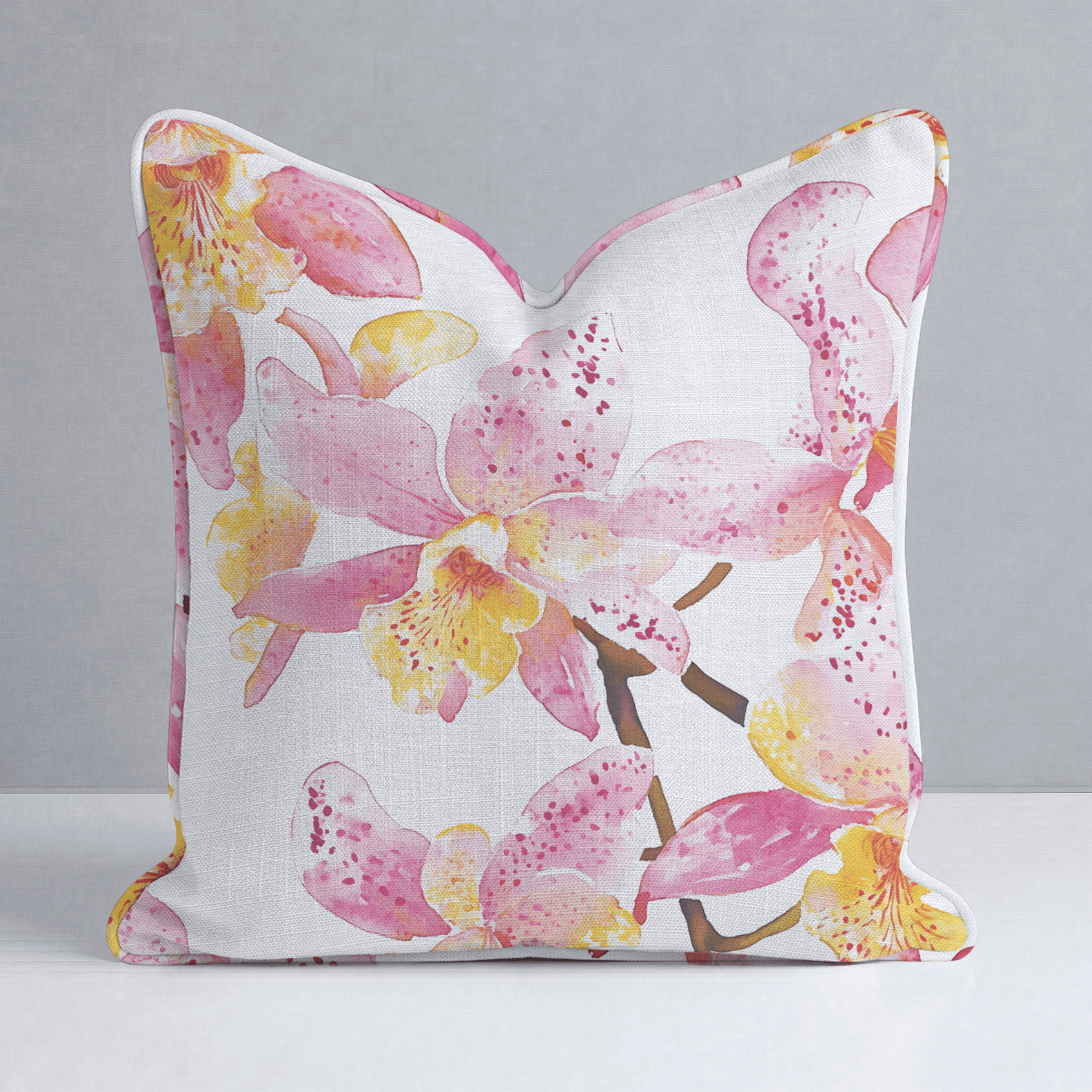 Orchid Obsession Throw Pillow - Benton Lane Home - Lemon Park
