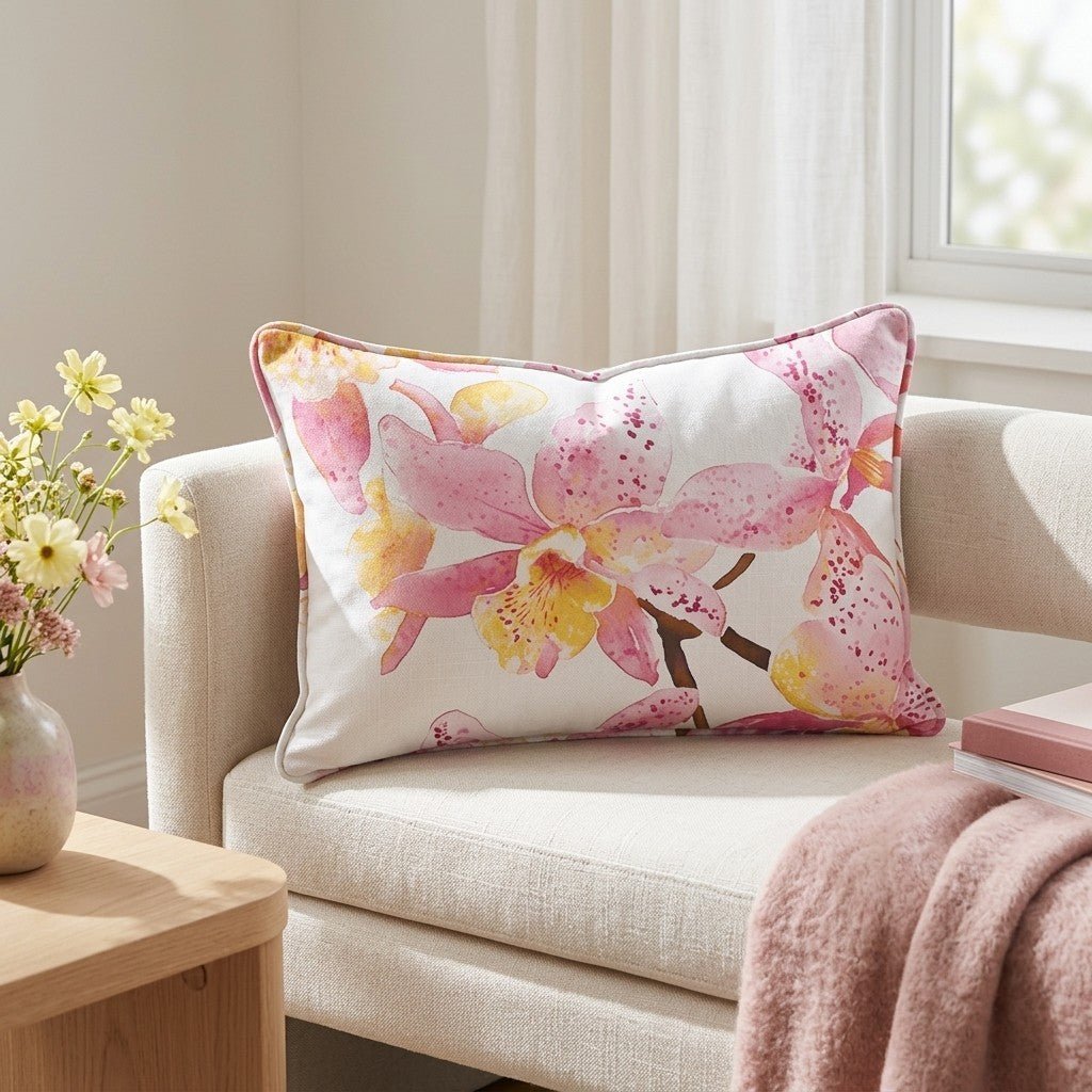 Orchid Obsession Throw Pillow - Benton Lane Home - Lemon Park