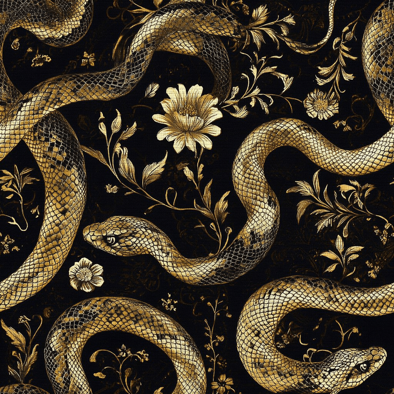Orla Serpents Faux Grasscloth Wallpaper - Painted Paper