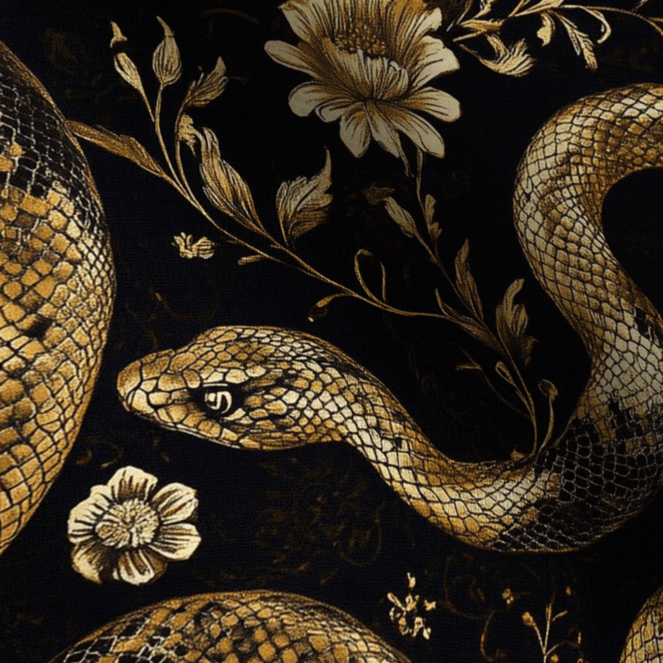 Orla Serpents Faux Grasscloth Wallpaper - Painted Paper
