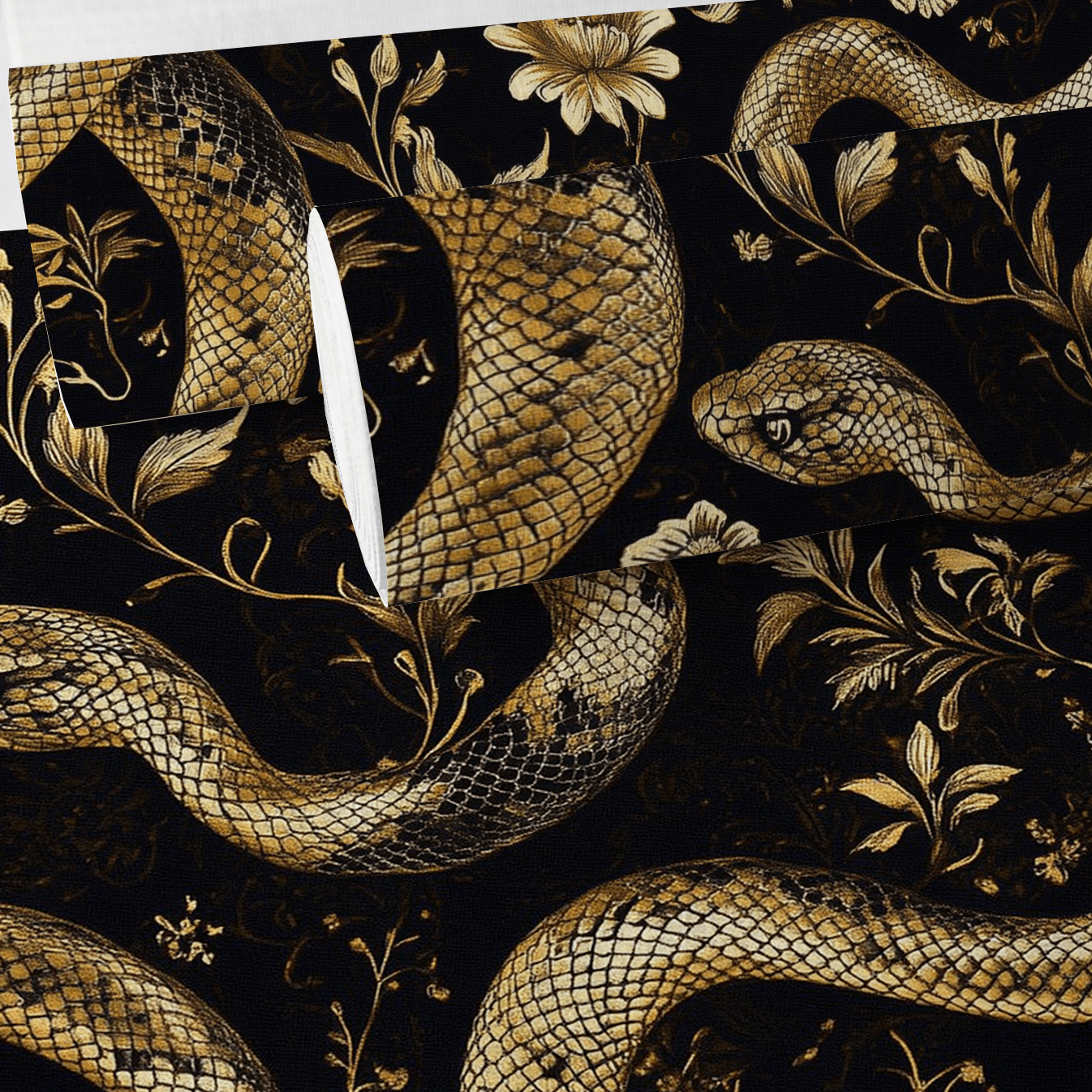 Orla Serpents Faux Grasscloth Wallpaper - Painted Paper