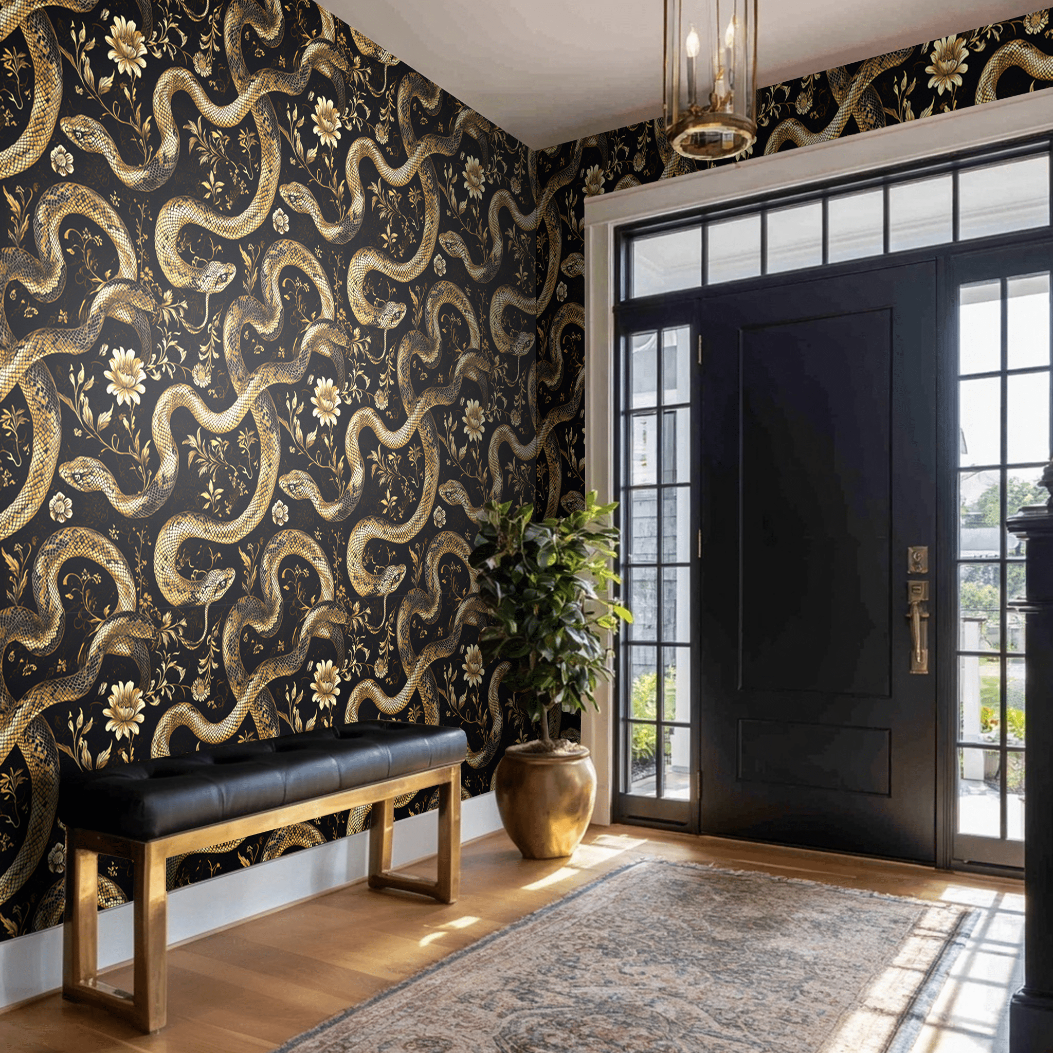 Orla Serpents Wallpaper - Benton Lane Home - Painted Paper