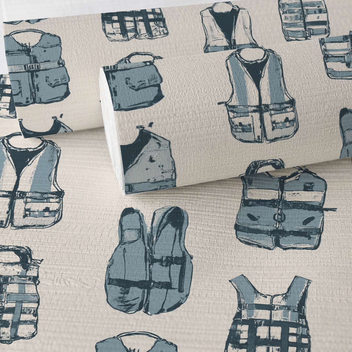 Out At Sea Faux Grasscloth Wallpaper - Painted Paper