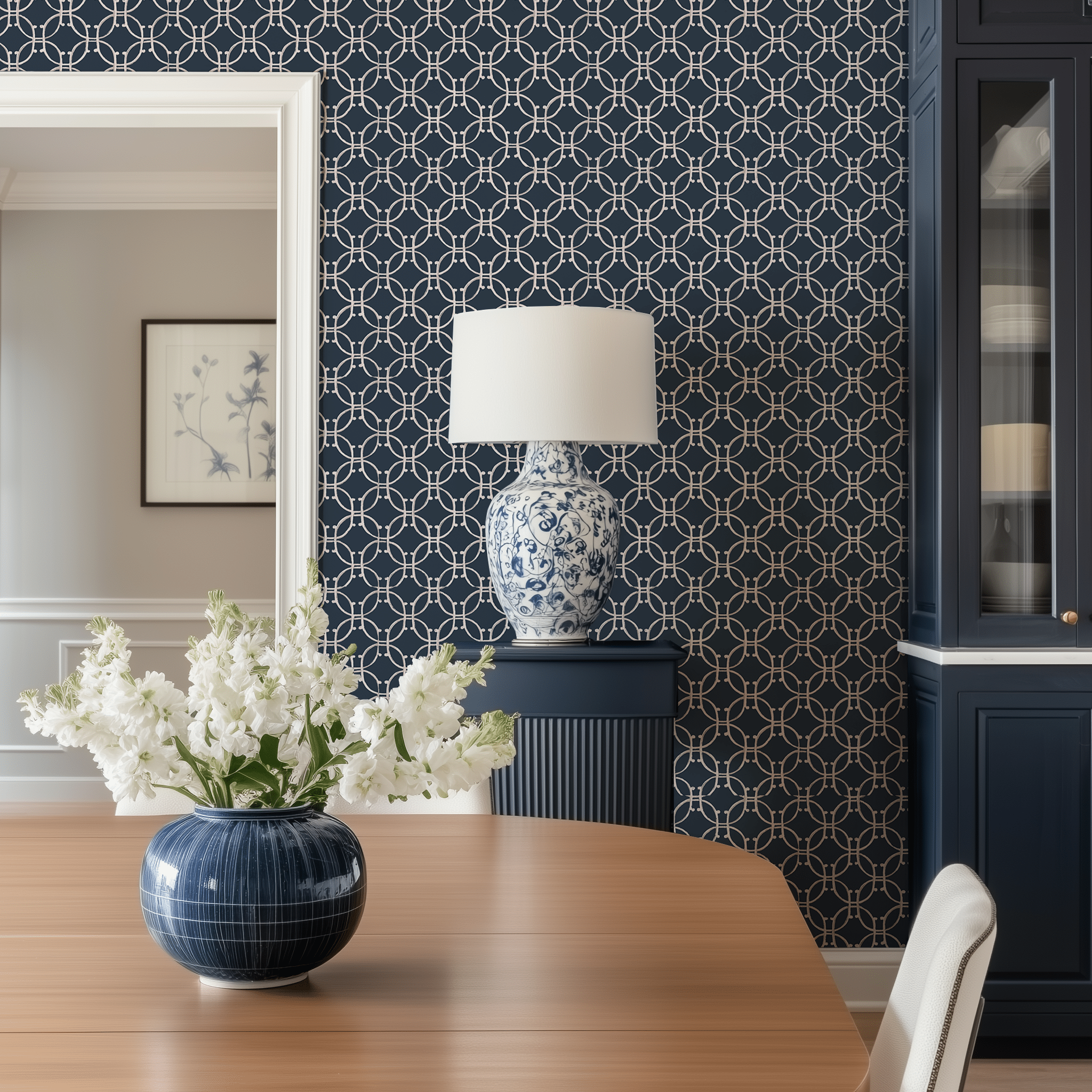 Oval Link Wallpaper - Painted Paper