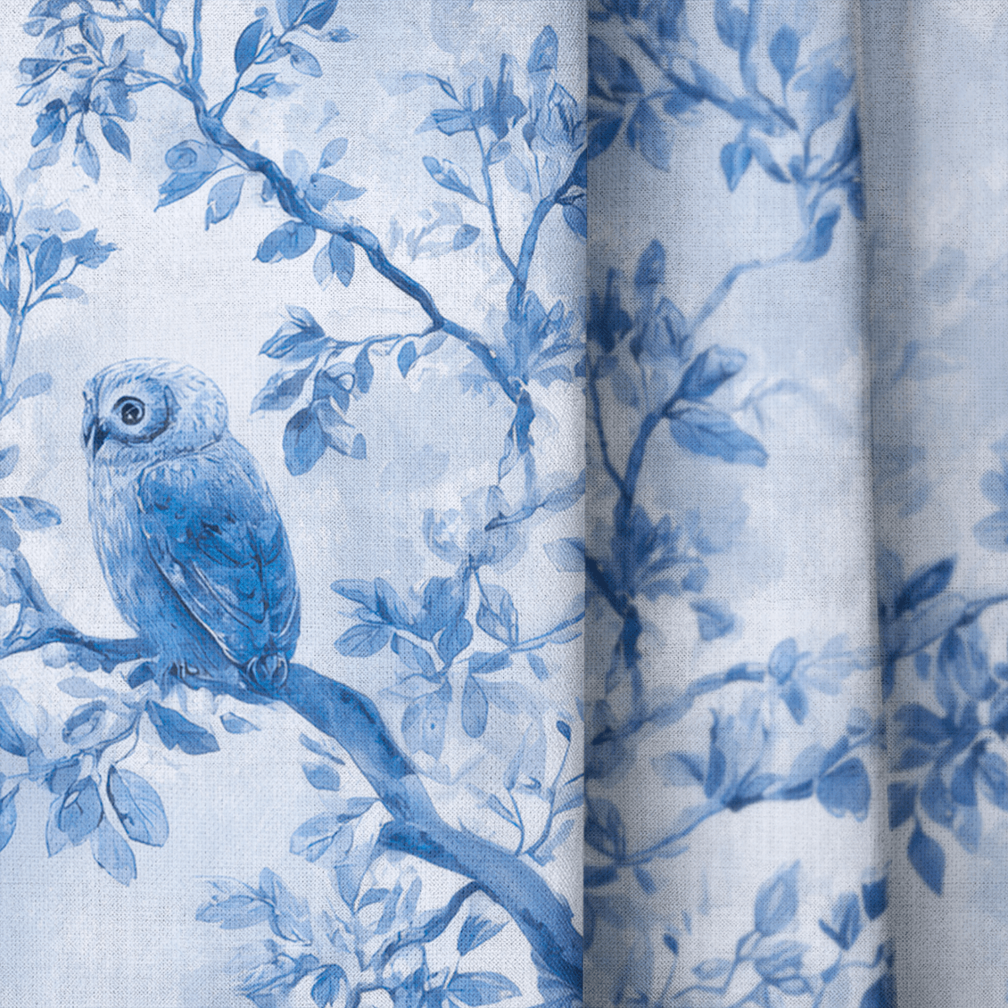 Owl at Dusk - Drapery - Benton Lane Home - Lemon Park