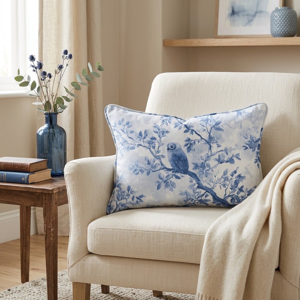 Owl at Dusk Throw Pillow - Benton Lane Home - Lemon Park