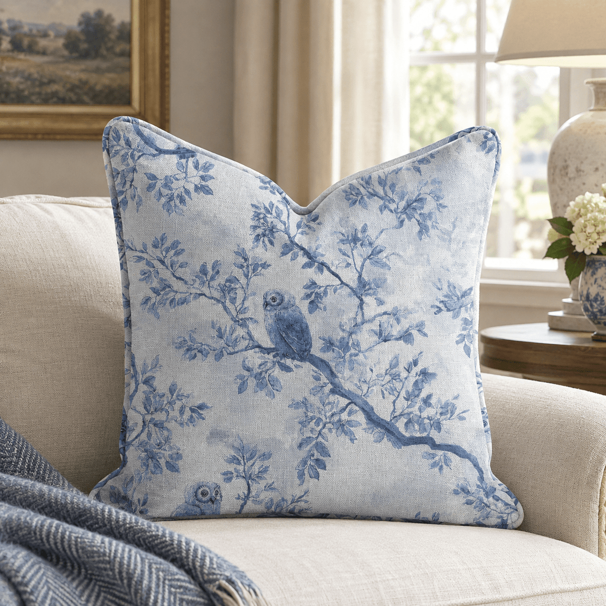 Owl at Dusk Throw Pillow - Lemon Park