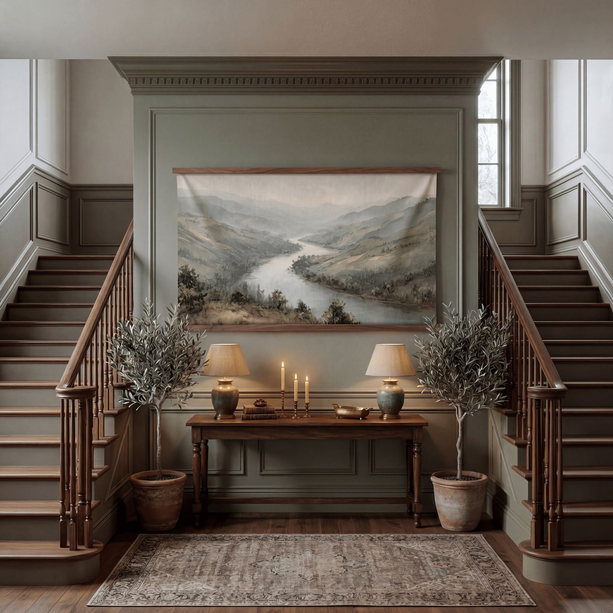 Ozark River Valley - Tapestry - Benton Lane Home - Painted Paper