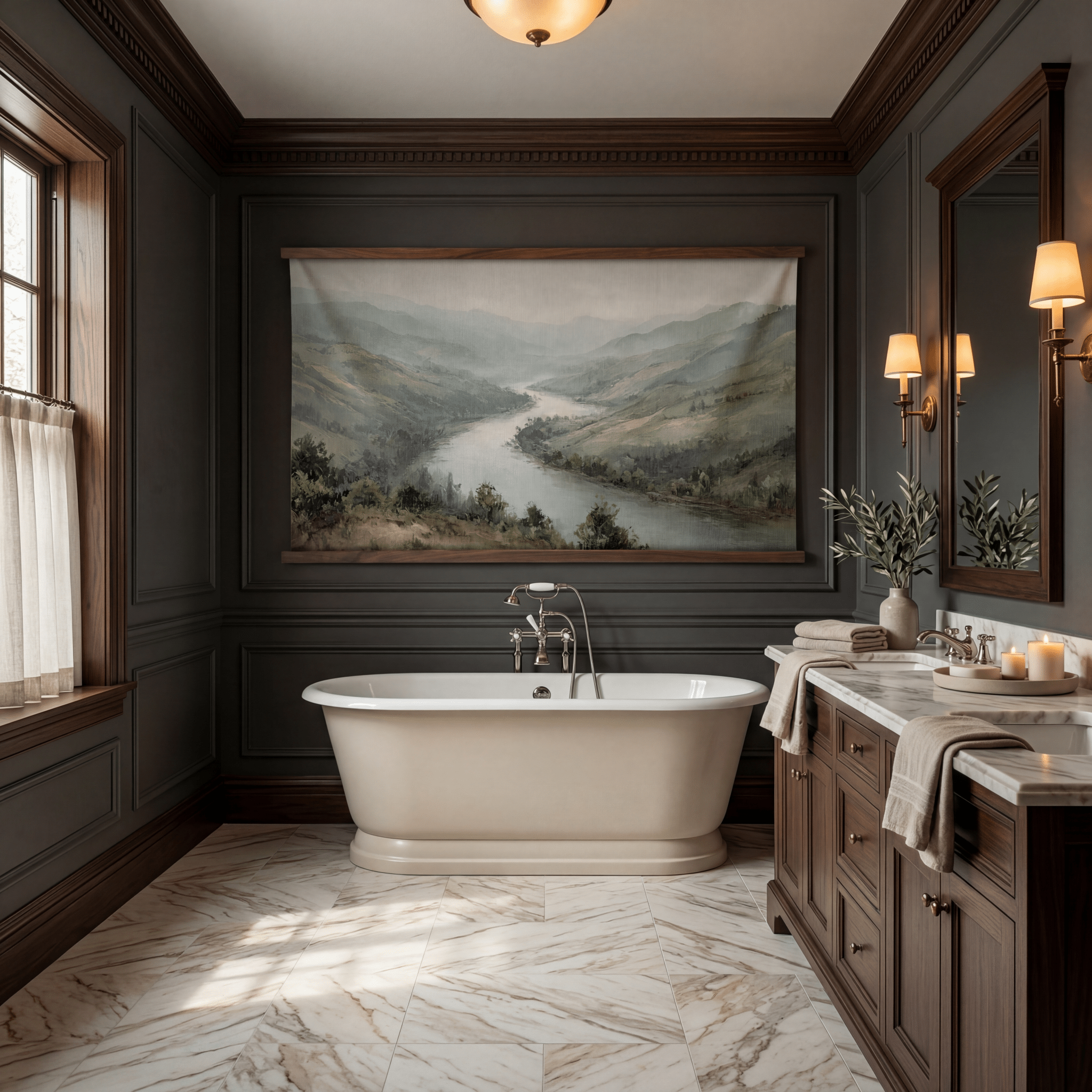 Ozark River Valley - Tapestry - Benton Lane Home - Painted Paper