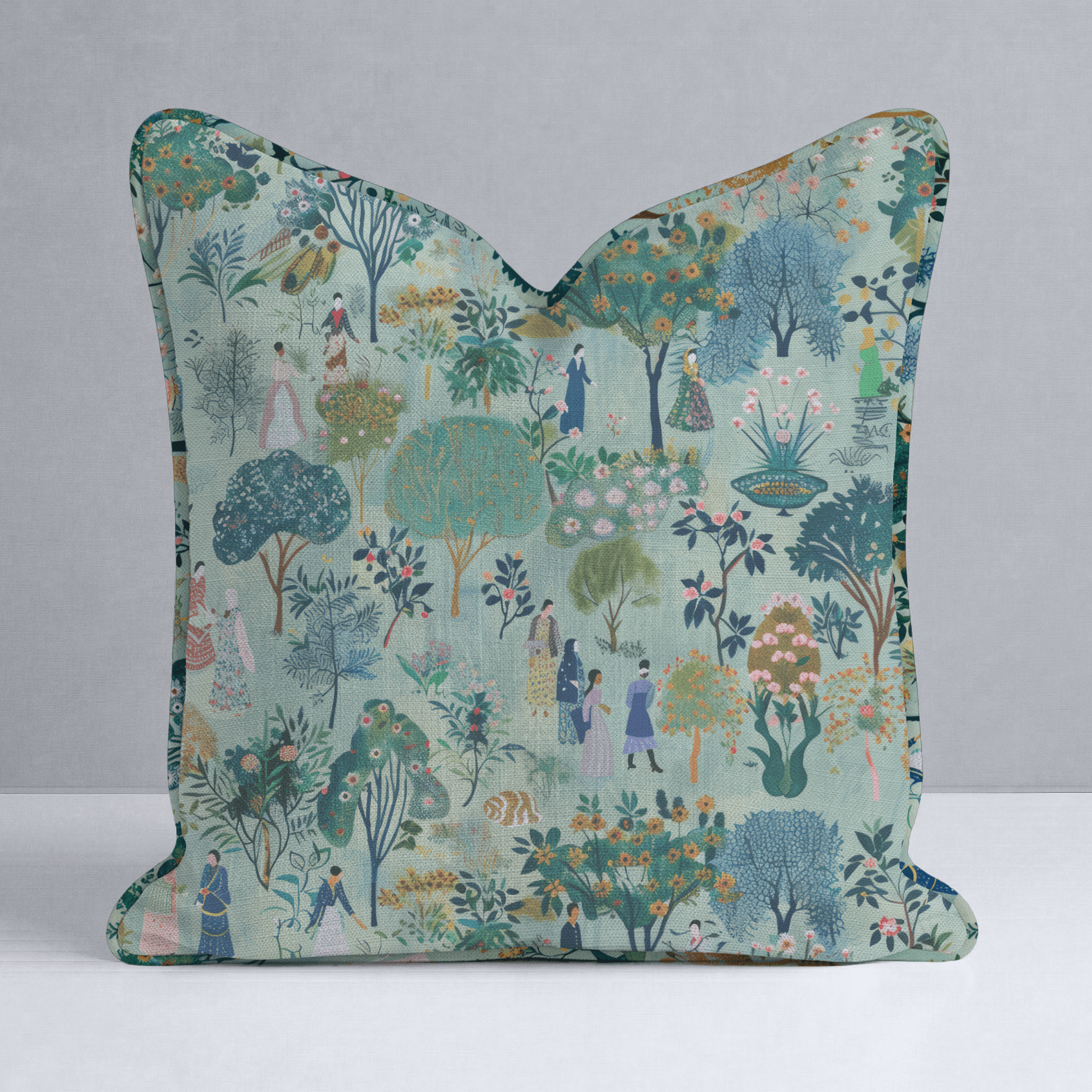 Paige's Pastoral Throw Pillow - Lemon Park