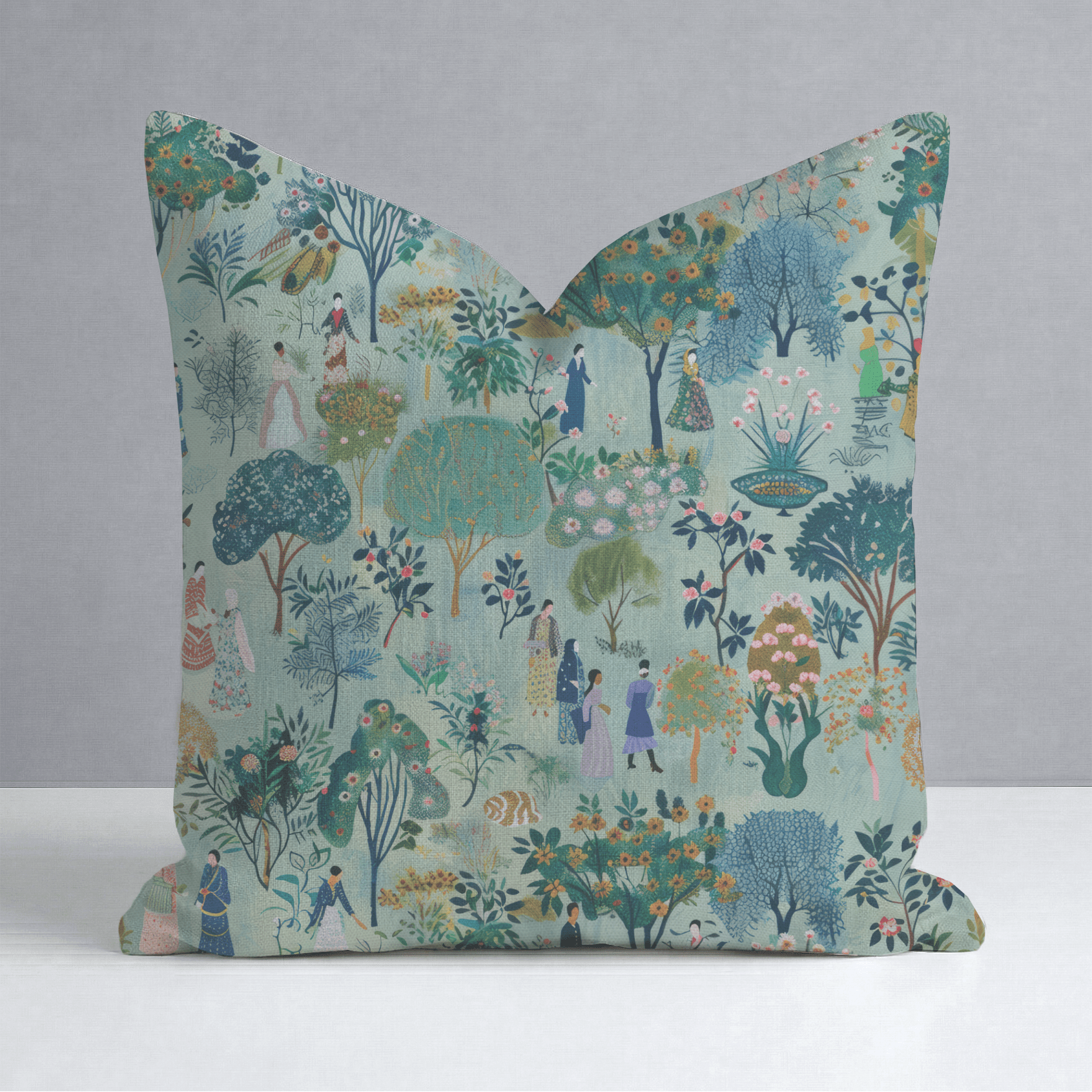 Paige's Pastoral Throw Pillow - Lemon Park