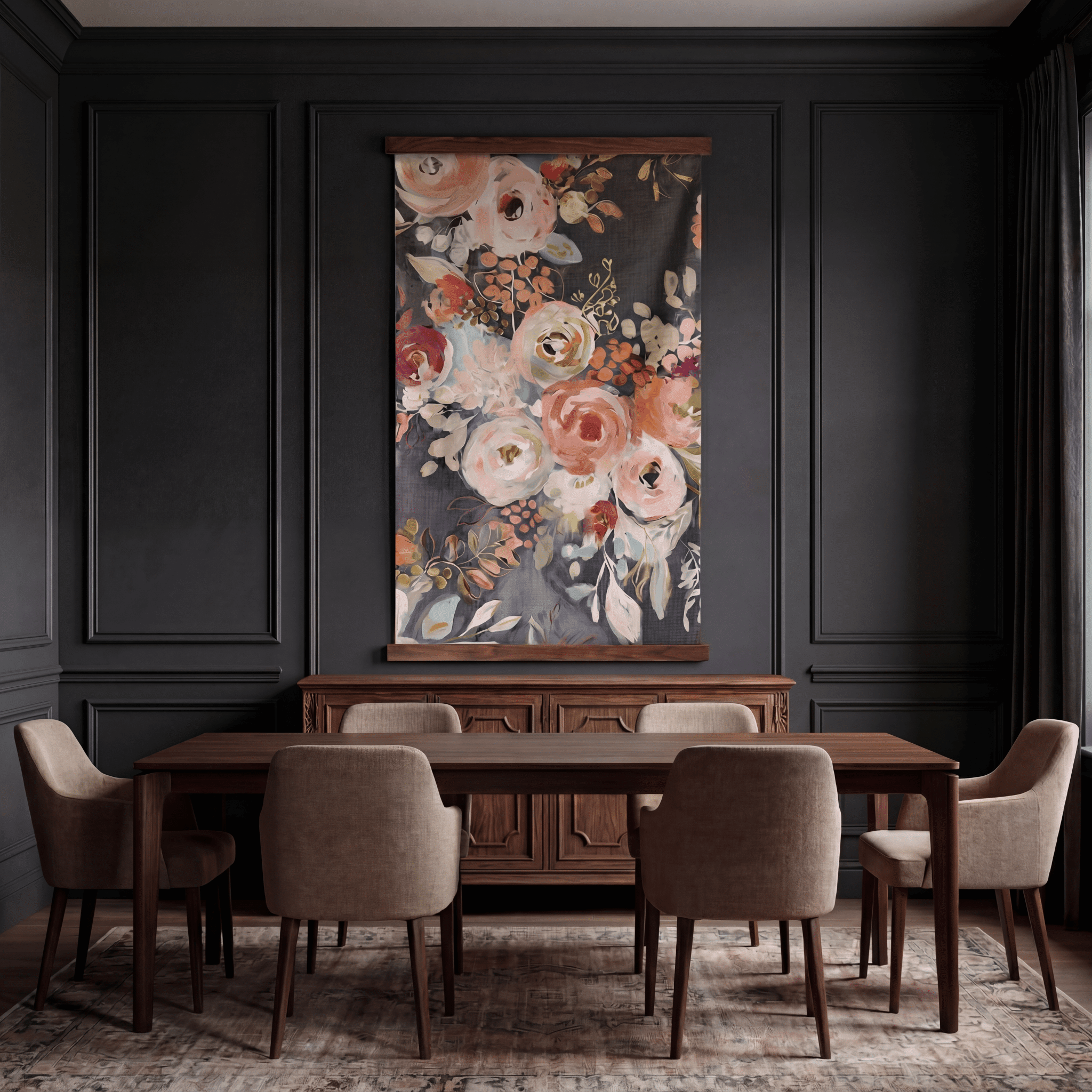 Painted Bouquet - Tapestry - Benton Lane Home - Painted Paper
