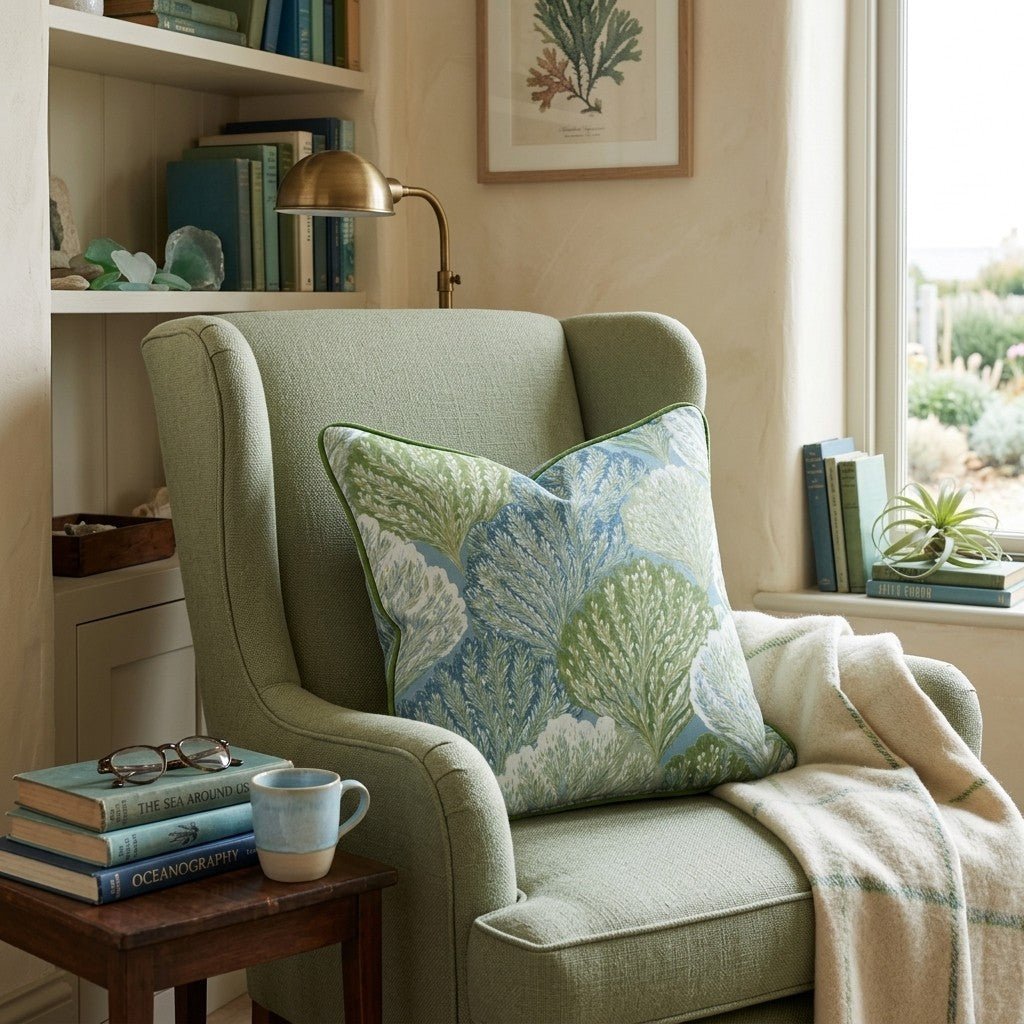 Painted Coral Throw Pillow - Hillcroft Home