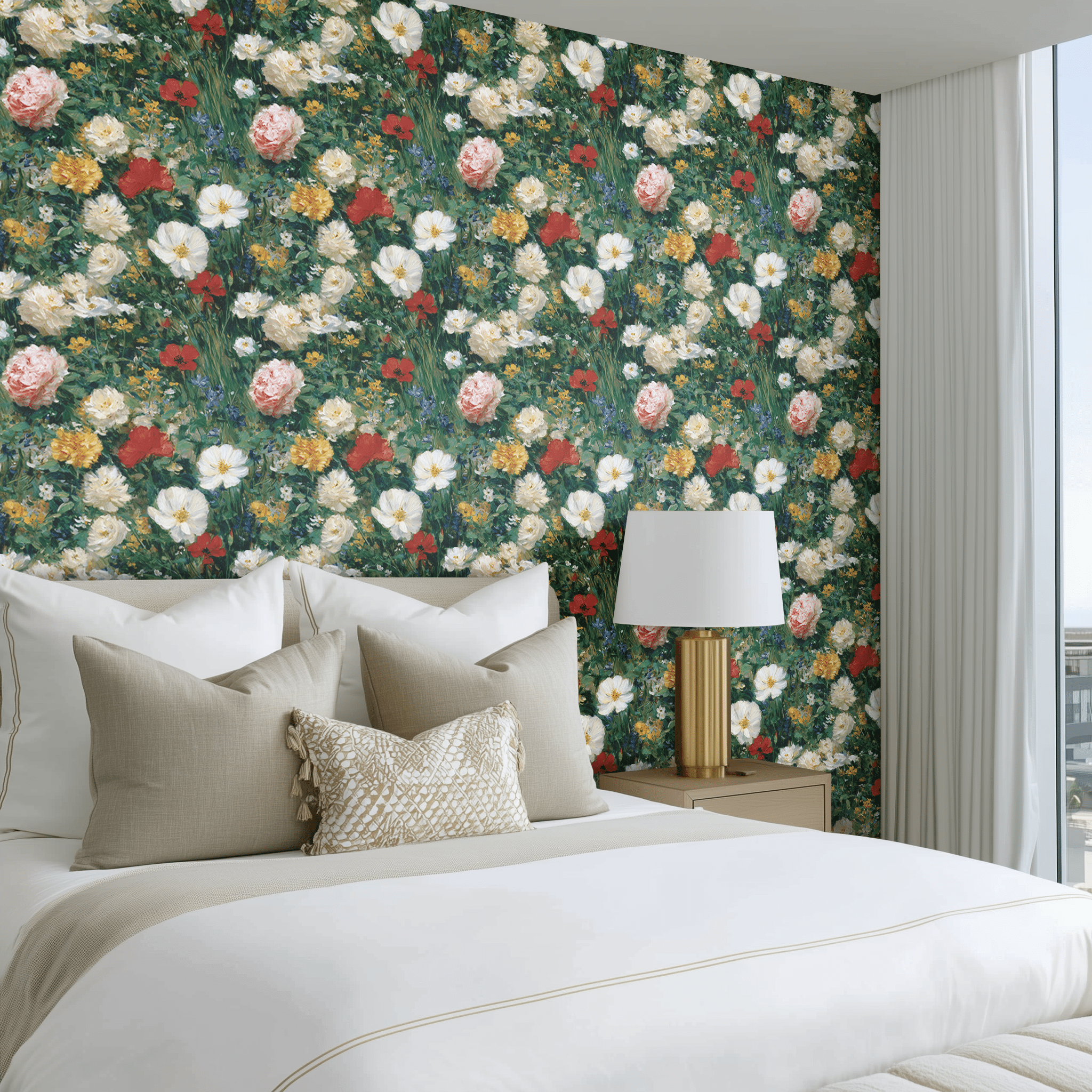 Painted Peonies Wallpaper - Painted Paper