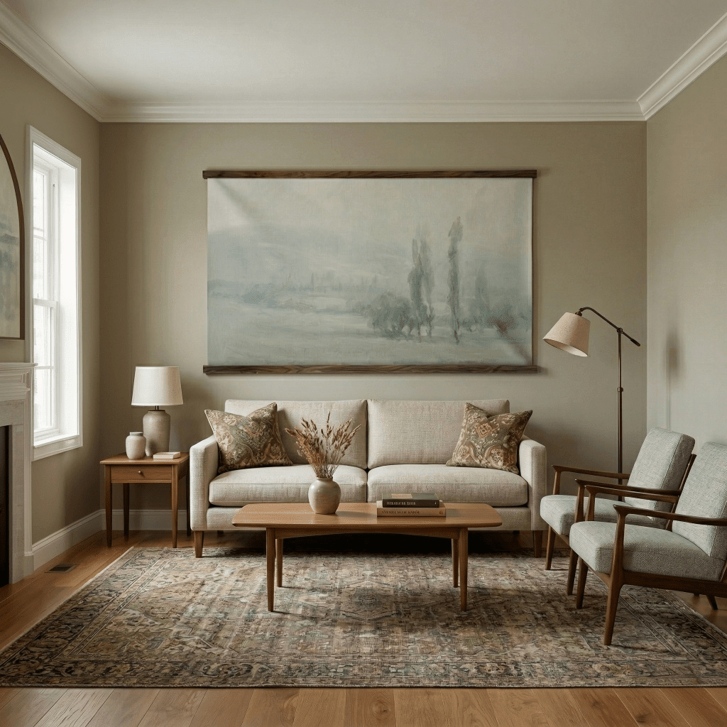 Pale Field Greenery - Tapestry - Benton Lane Home - Painted Paper