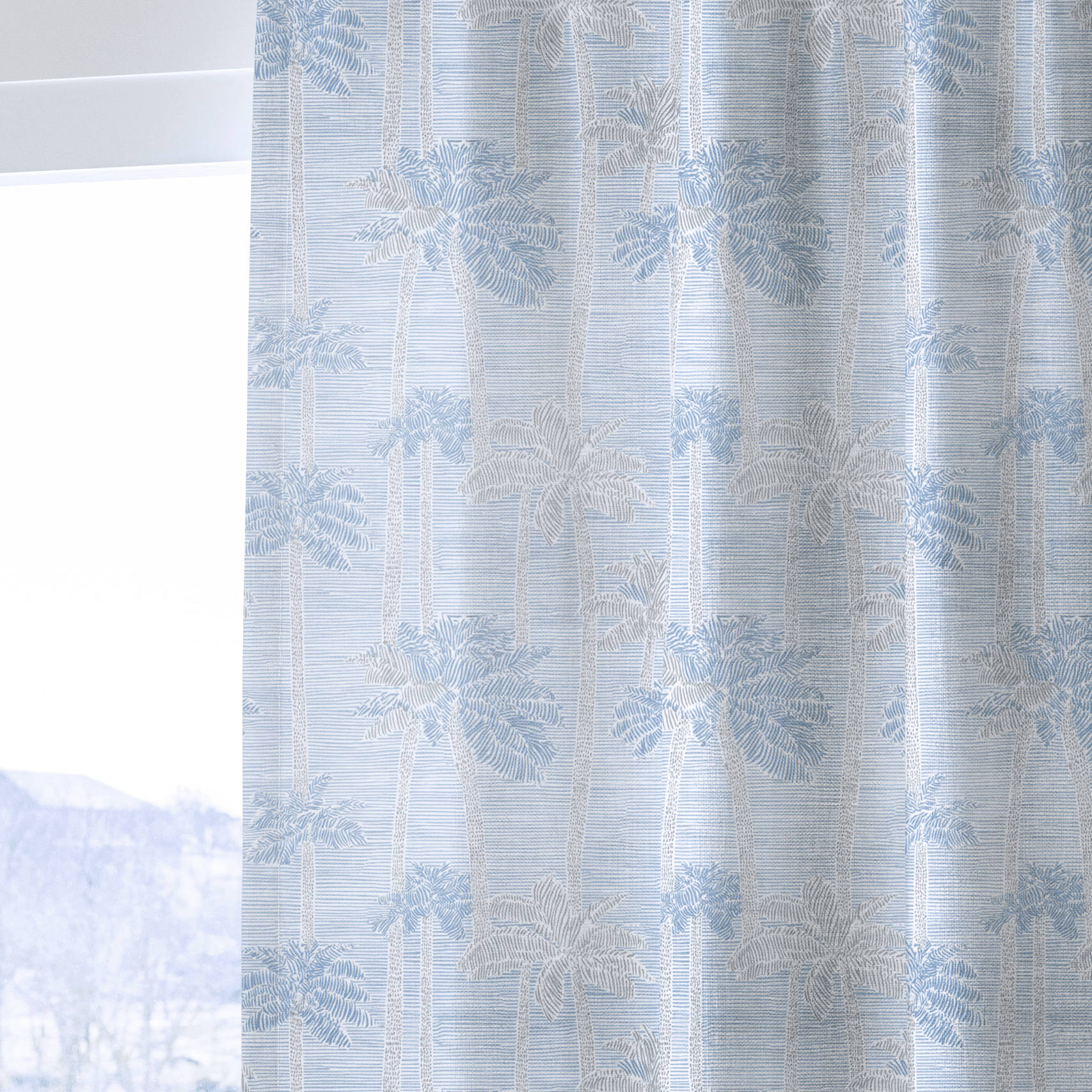 Palm Sketch - Drapery - Benton Lane Home - Lemon Park