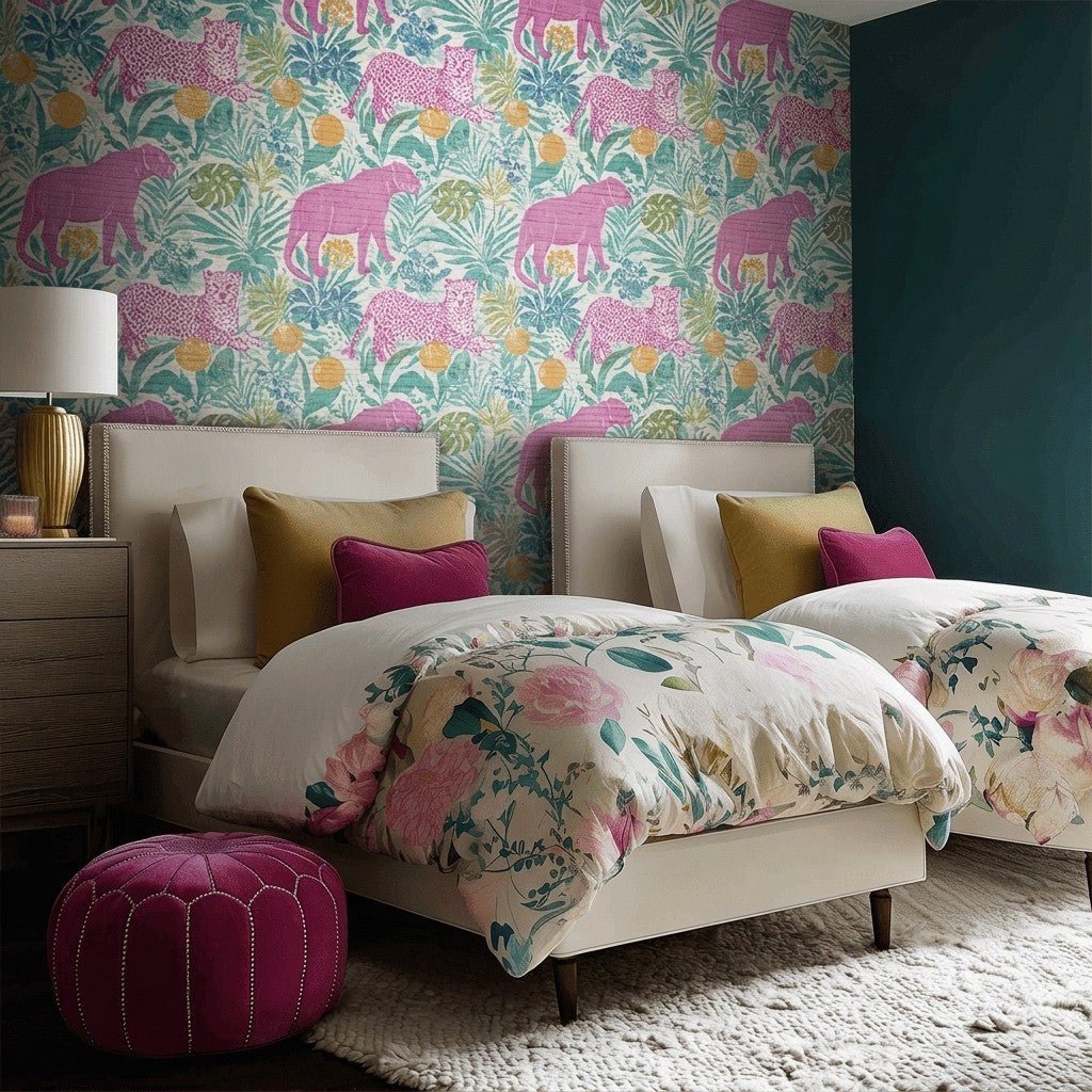 Panthère Faux Grasscloth Wallpaper - Painted Paper