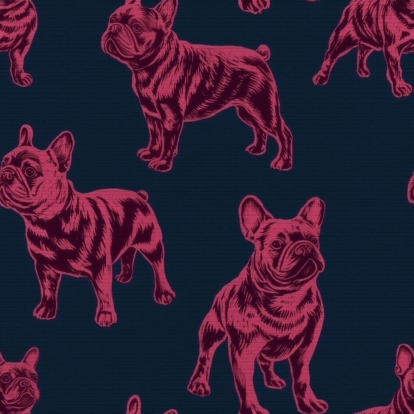 Pardon My Frenchie Faux Grasscloth Wallpaper - Painted Paper