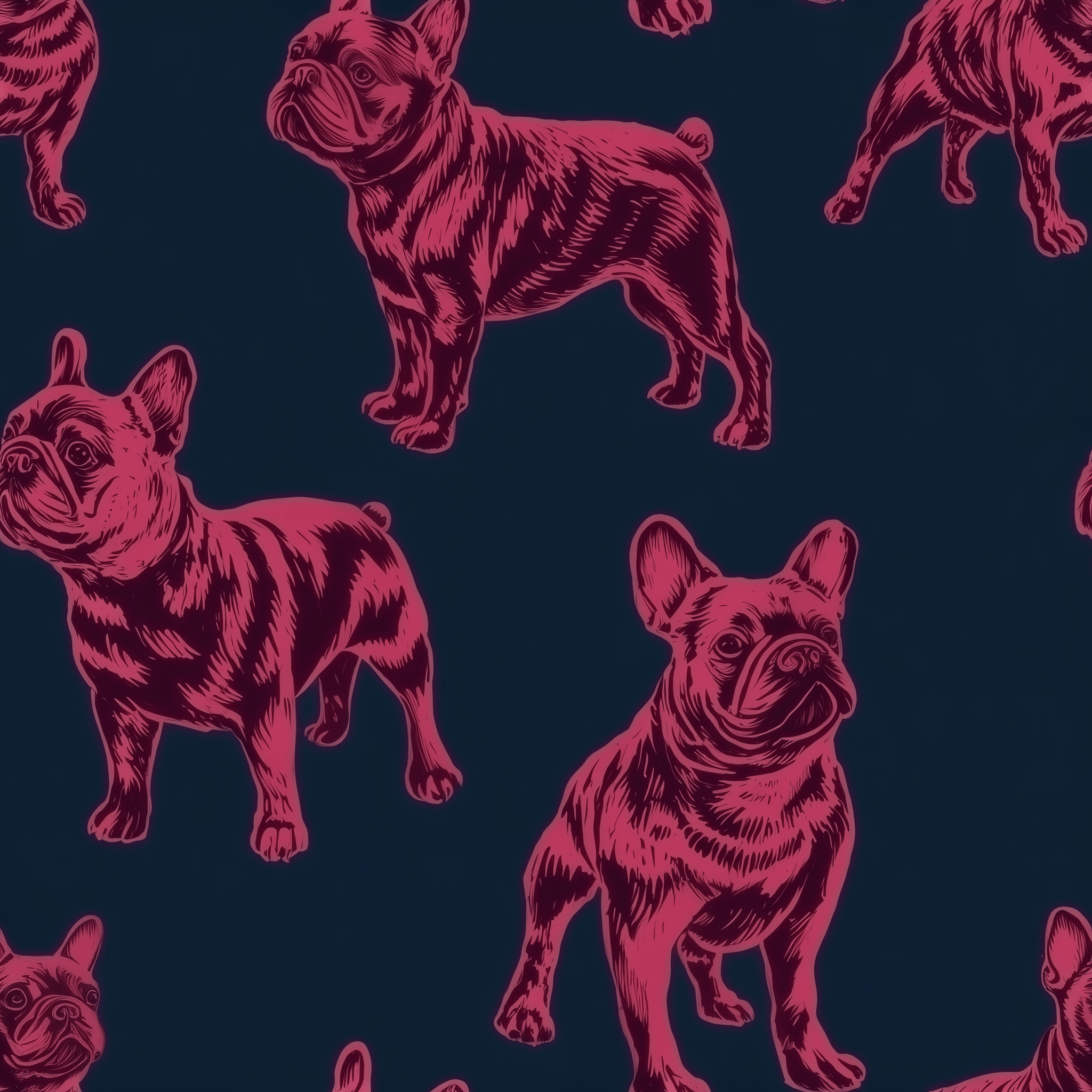 Pardon My Frenchie Wallpaper - Benton Lane Home - Painted Paper