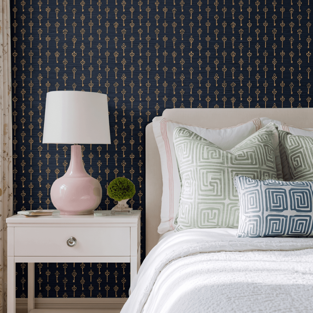 Paris Bridge Faux Grasscloth Wallpaper - Benton Lane Home - Lemon Park