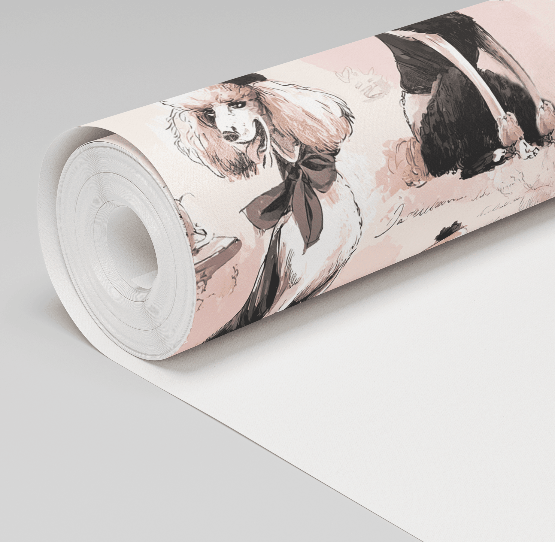 Parisian Poodles Wallpaper - Benton Lane Home - Painted Paper