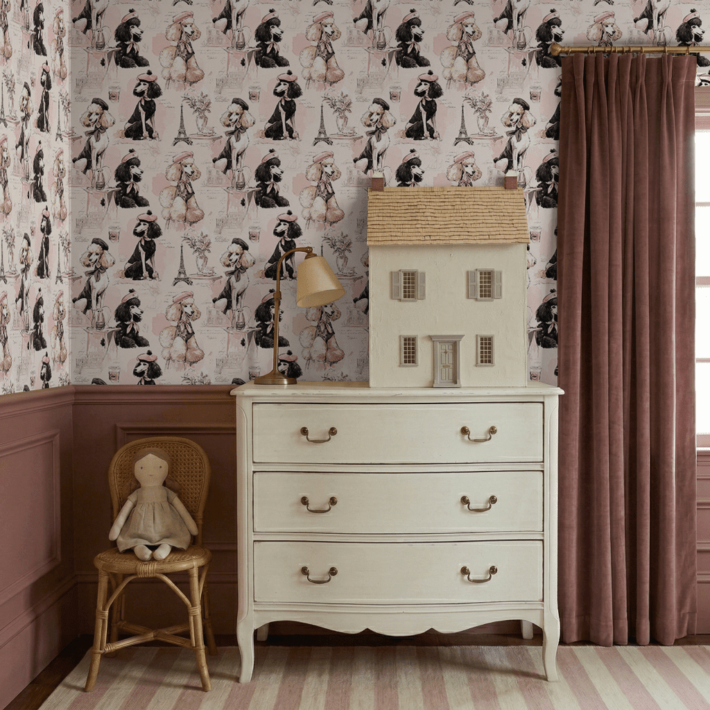 Parisian Poodles Wallpaper - Benton Lane Home - Painted Paper