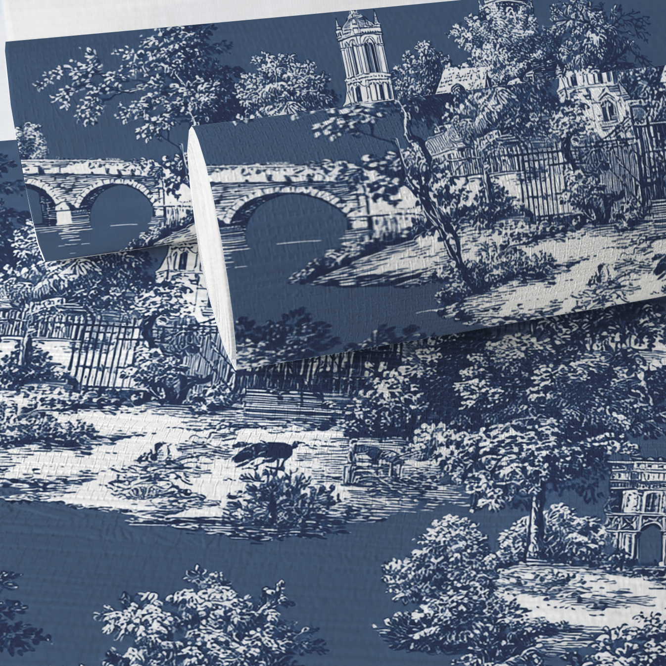 Parisian Stroll Toile Faux Grasscloth Wallpaper - Painted Paper