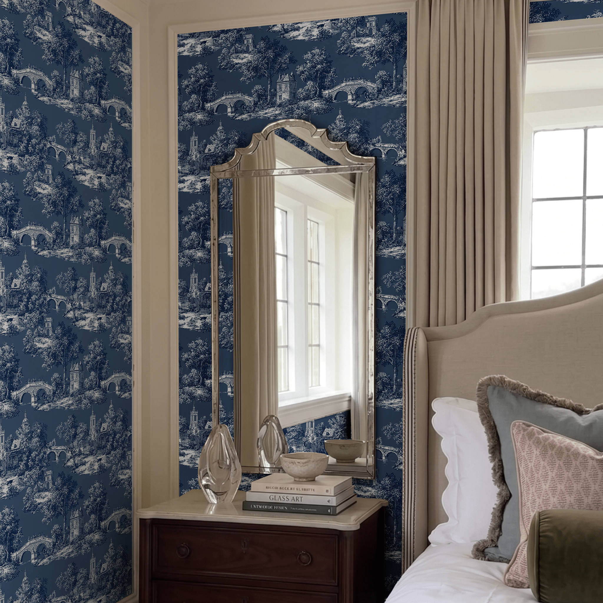 Parisian Stroll Toile Wallpaper - Painted Paper
