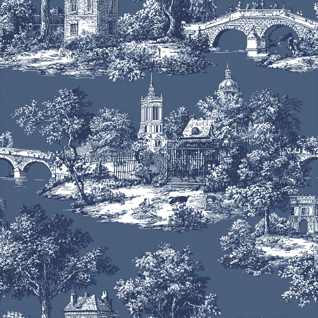 Parisian Stroll Toile Wallpaper - Painted Paper
