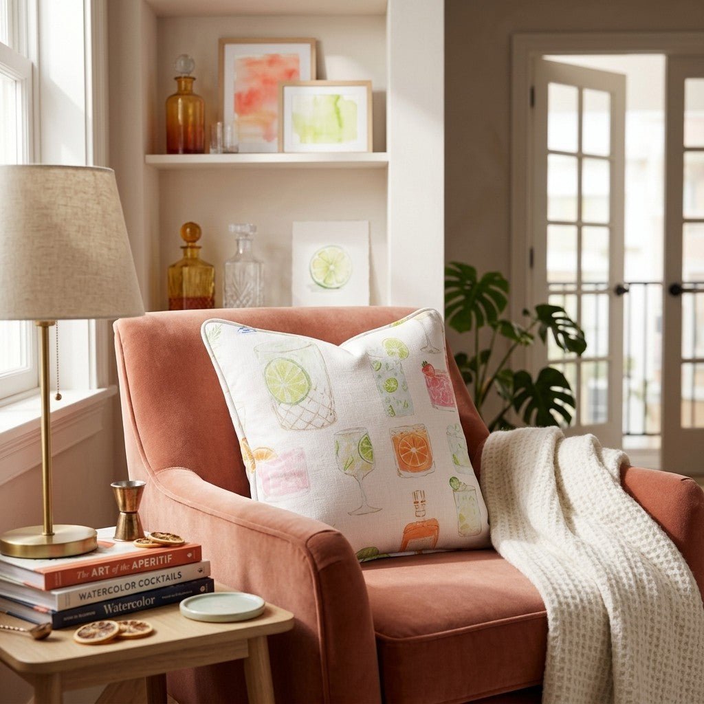 Pastel Cocktails Throw Pillow - Benton Lane Home - Hillcroft Home