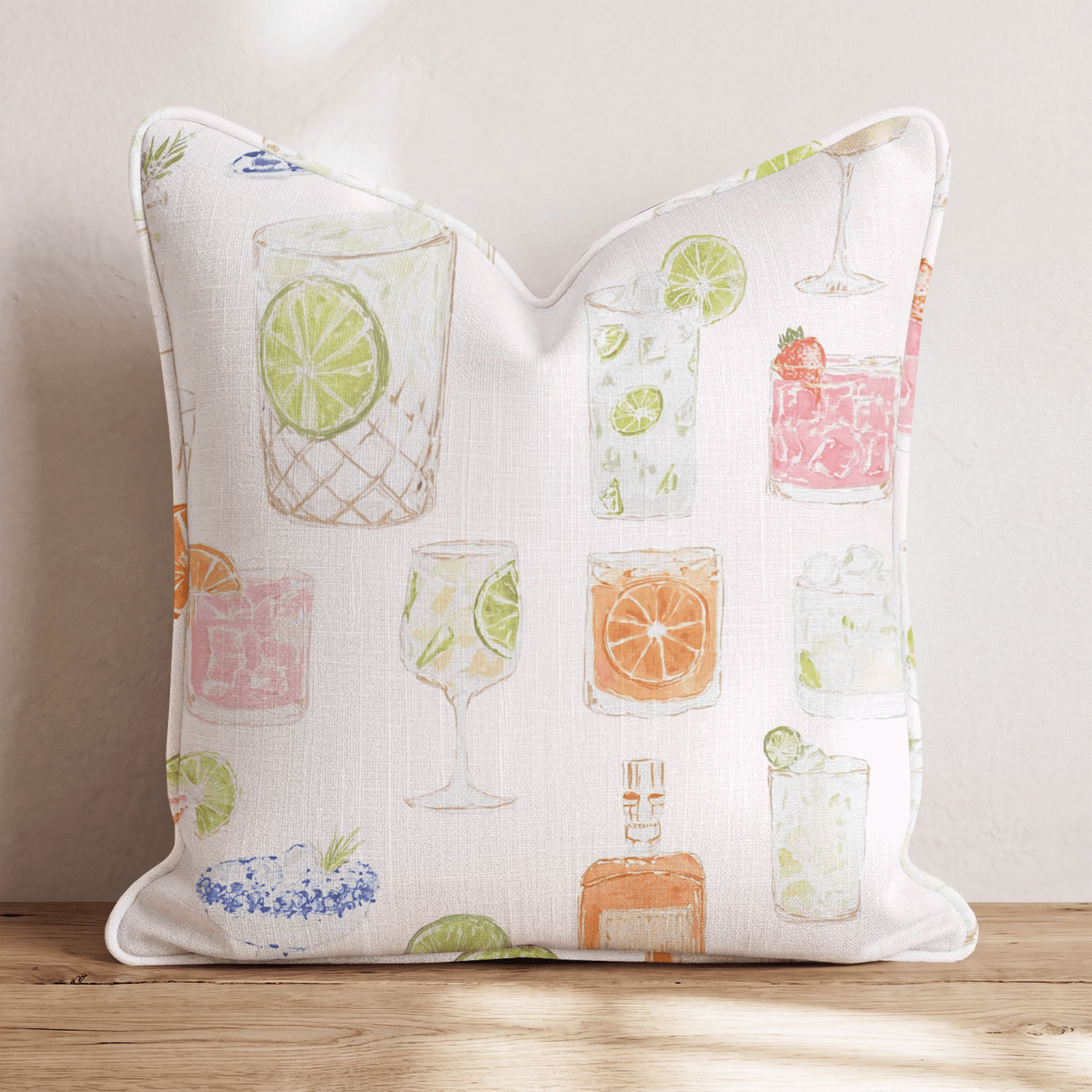Pastel Cocktails Throw Pillow - Benton Lane Home - Hillcroft Home