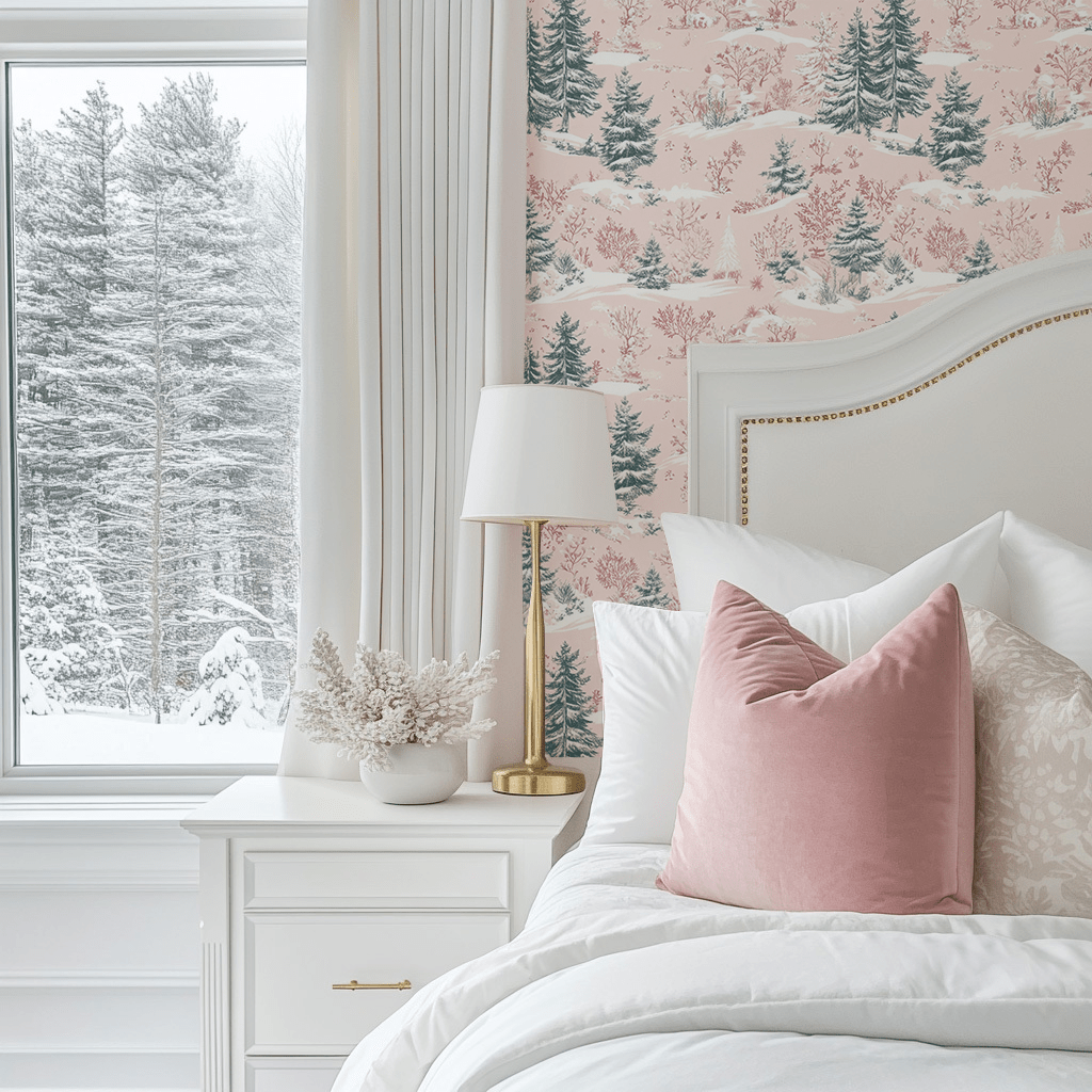 Pastel Frost Toile Wallpaper - Lemon Park