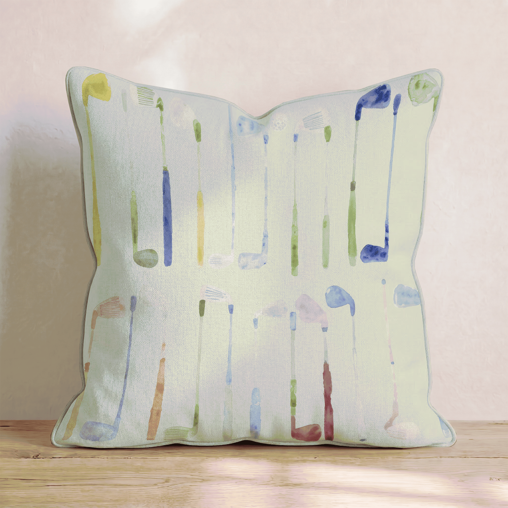 Pastel Golf Clubs Throw Pillow - Benton Lane Home - Hillcroft Home