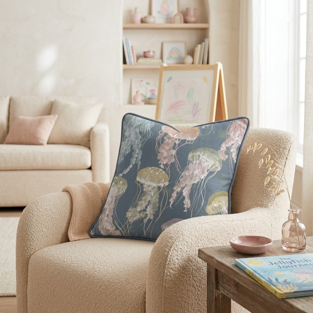 Pastel Jellyfish Throw Pillow - Benton Lane Home - Hillcroft Home