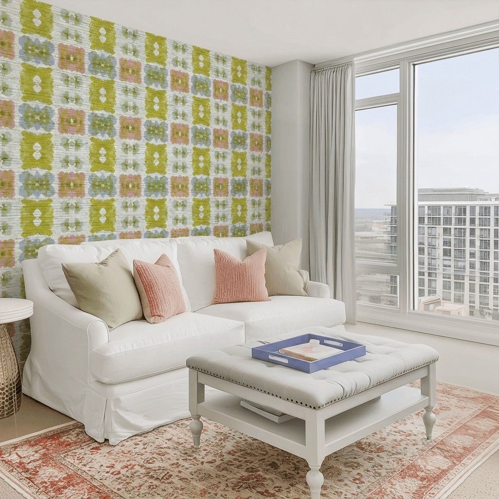 Pastel Loom Faux Grasscloth Wallpaper - Benton Lane Home - Lemon Park