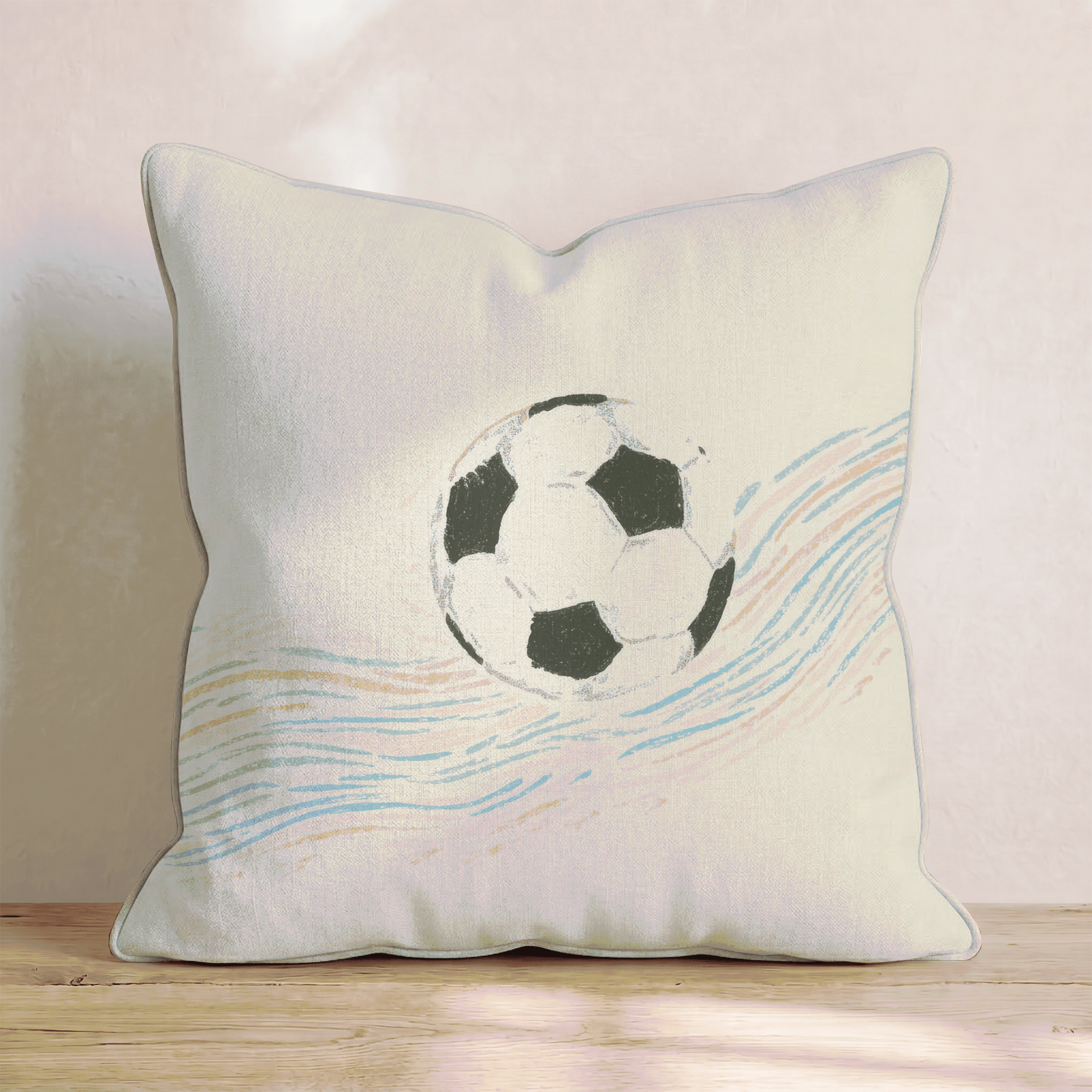 Pastel Soccer Throw Pillow - Benton Lane Home - Hillcroft Home