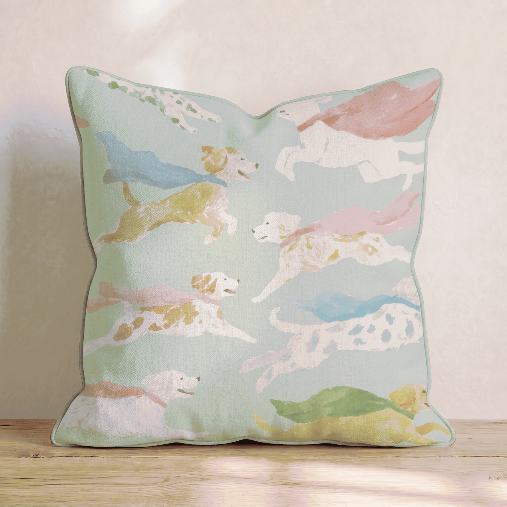 Pastel Superdogs Throw Pillow - Benton Lane Home - Hillcroft Home