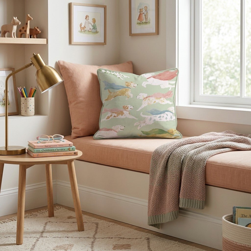Pastel Superdogs Throw Pillow - Benton Lane Home - Hillcroft Home