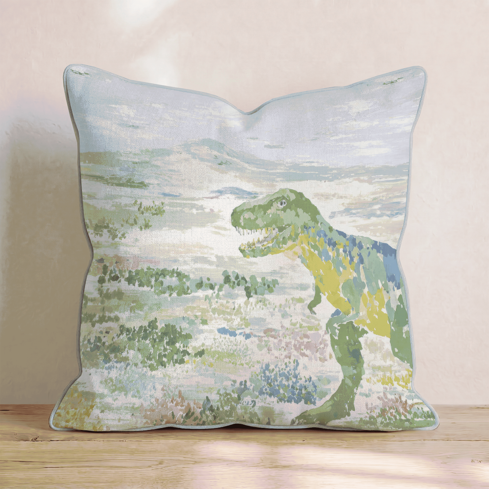 Pastel T Rex Throw Pillow - Benton Lane Home - Hillcroft Home