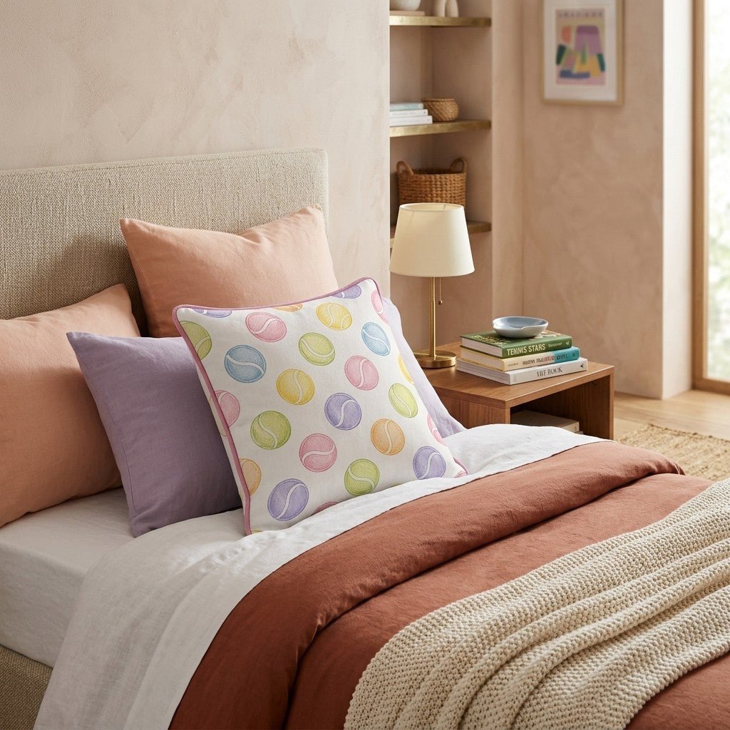 Pastel Tennis Throw Pillow - Benton Lane Home - Hillcroft Home