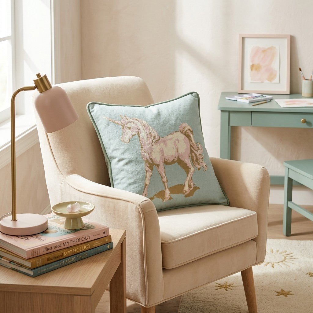 Pastel Unicorn Throw Pillow - Benton Lane Home - Hillcroft Home