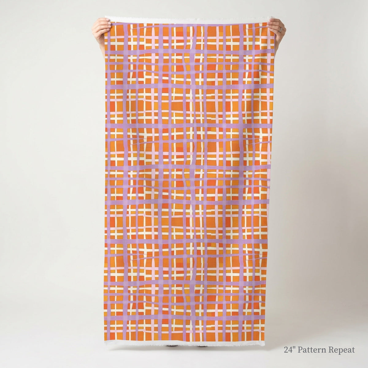 Peachy Gridlock - Fabric - Lemon Park