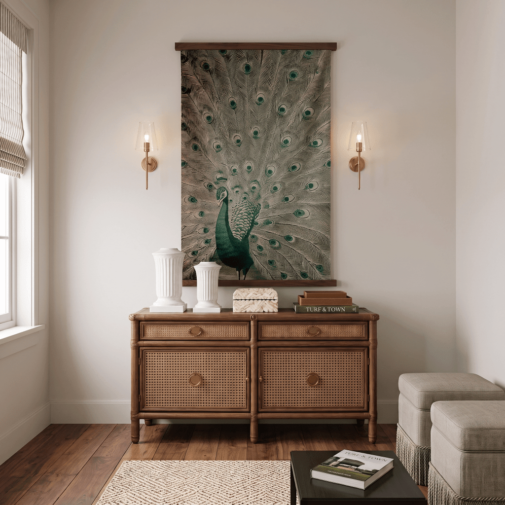 Peacock Feathers - Tapestry - Benton Lane Home - Painted Paper